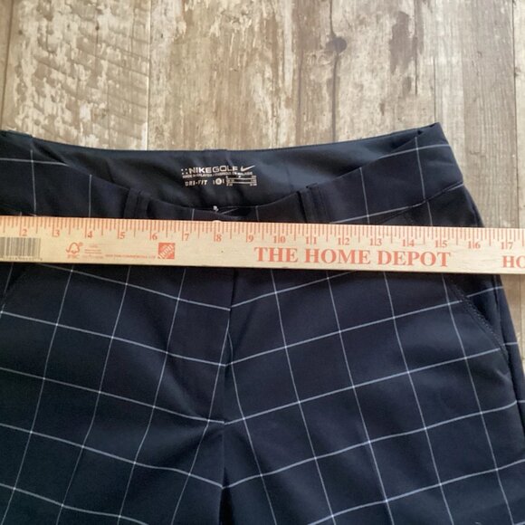 Nike Golf Tour Performance Black Plaid Dri-fit Cropped Pants Women’s Size 6 - Picture 4 of 8